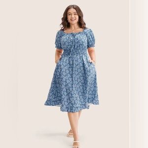 NWT BloomChic Blue Ditsy Floral Dress Size 14-16